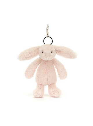 Bashful Blush Bunny Bag Charm 13 cm, Soft Plush Bunny Keyring with Clip, Cute Accessory for Bags & Backpacks - view 2